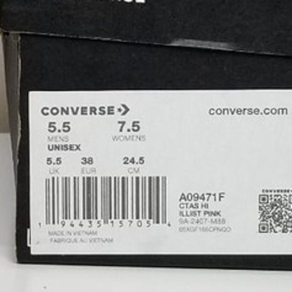 Converse Unisex CTAS Hi Top Classic Sneakers Women's Size 7.5 #A09471F NWT - Picture 8 of 8